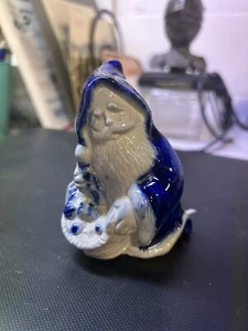 Vintage Wizard cobalt blue Pottery Hand Painted 3-3/4 Inches Tall Figurine - Picture 1 of 6