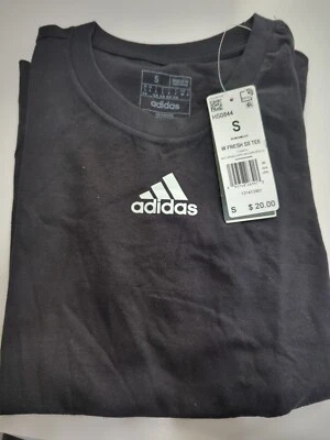 NWT Women’s Adidas Black Short Sleeve Shirt Size Small - Image 1 of 4