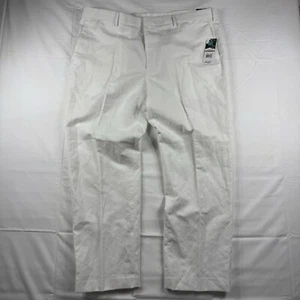 Cubavera Solid White Linen Blend Pants Men's 42x30 Flat Front Trousers NWT - Picture 1 of 15