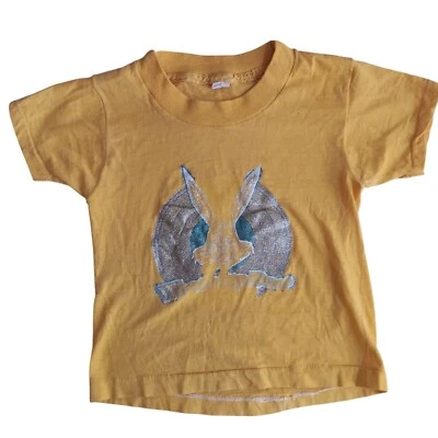 Camiseta vintage años 70 niños 5 TRASHED BUGS BUNNY ULTRA FINA AMARILLA Foto 1 de 4