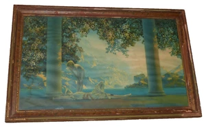 Großer antiker Maxfield Parrish Day Break mit original Holzrahmen 33,5 x 21,5" - Bild 1 von 8