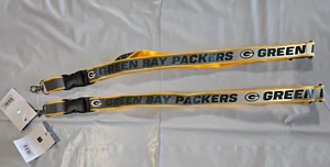 Green Bay Packers Reflective Lanyard - Lot of 2 - Breakaway Keychain - New - Picture 1 of 1
