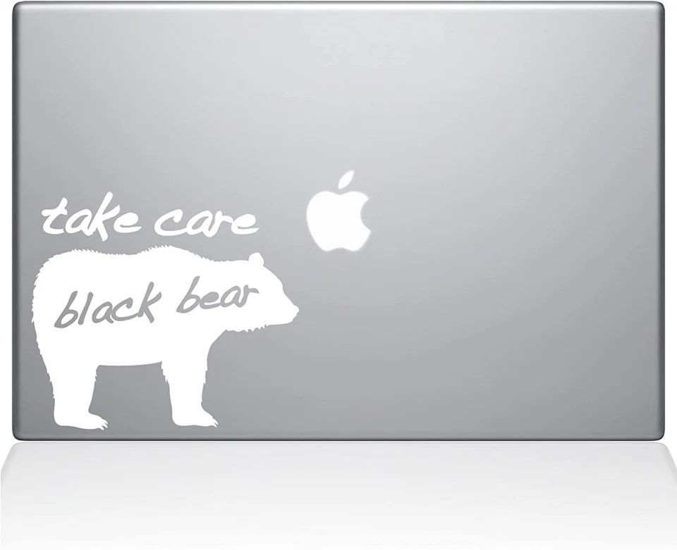 Decal Guru Take Care Black Bear MacBook Decal Vinyl Sticker White - Image 1 of 1