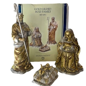 Department 56 Resin Gold Gilded Holy Family Set of 3 - Picture 1 of 12