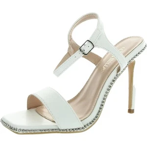 Olivia Miller Womens Bianca White Evening Heels Shoes 7 Medium (B,M) BHFO 8517 - Picture 1 of 3