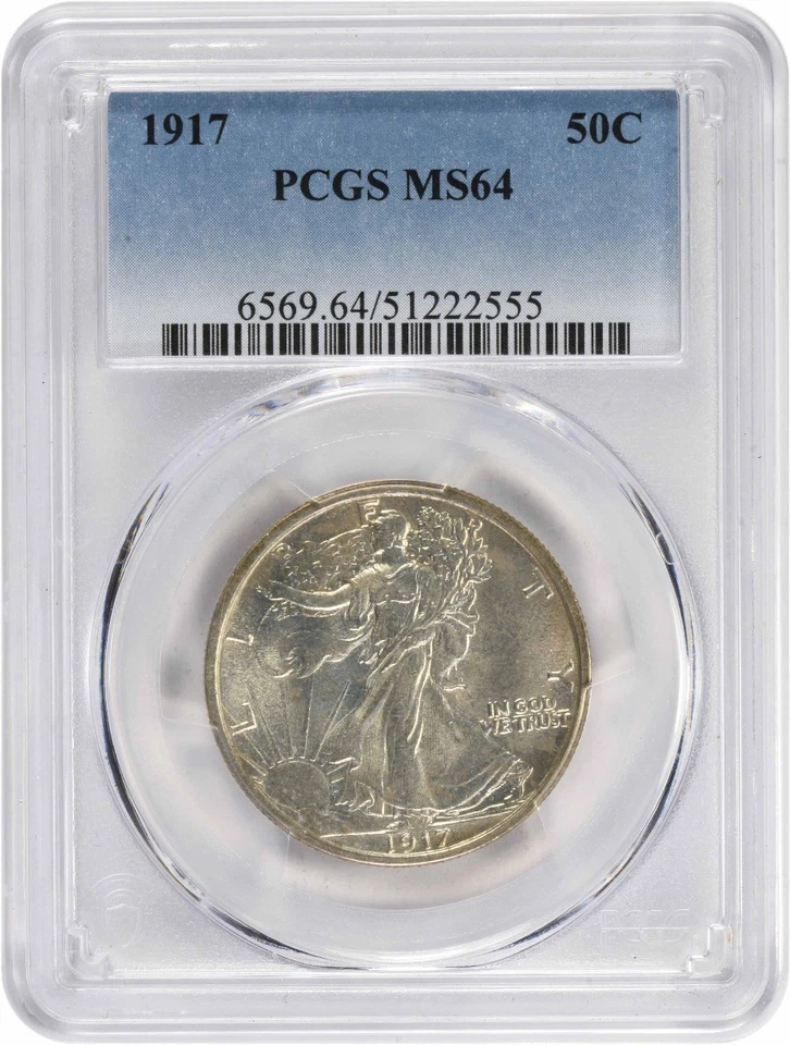 1917 Walking Liberty Silver Half Dollar MS64 PCGS - Image 1 of 4