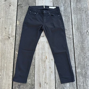 Jeans slim Rag & Bone Dre prezzo consigliato £ 175 denim lavaggio medio nero affusolato fidanzato W26 26 - Foto 1 di 12
