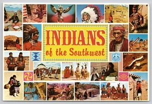 Indians of the Southwest Arizona Native American Scenes Vintage Chrome Postcard - Picture 1 of 2