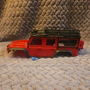 Used Traxxas Red Complete 1/18 Land Rover Defender Body for TRX-4M Light kit - Picture 1 of 8
