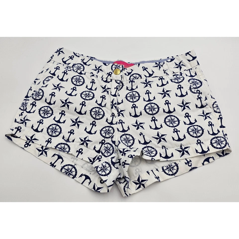 Женские белые/темно-синие морские шорты Macbeth Collection от Margaret Josephs  - Изображение 1 из 4