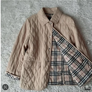 Burberry London Ladies Quilted Jacket Nova Check lining Beige Size 9 Japan Used - Picture 1 of 24