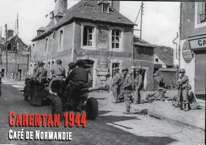 WW2 - CP  grand format 172x120 mm- Carentan 1944 - Café de Normandie - Picture 1 of 1