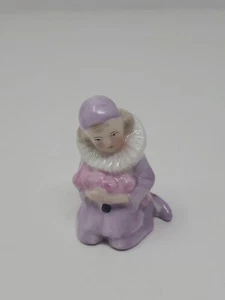 Vintage Woman Pierrot Place Card Holder Figurine Porcelain Ceramic Germany - Picture 1 of 5