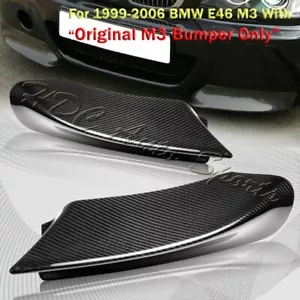 For 99-06 BMW E46 M3 CSL-Style 100% Real Carbon Fiber Front Bumper Splitter Lip - Picture 1 of 5