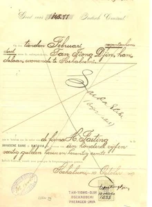 NIEDERLÄNDISCHE INDIES - 1899 DOKUMENT - EINNAHMEN ST. 10 Ct... F.VF - Bild 1 von 1