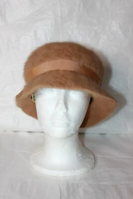 Sombrero Bowler Fluffi by Marida con Cinta Bronceada Cabello de Conejo Mezcla De Colección Para Mujer Pequeño Foto 1 de 4