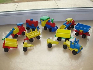 11 Pcs 60's Jean W. Germany Colorful Plastic Construction Vehicles - Picture 1 of 1