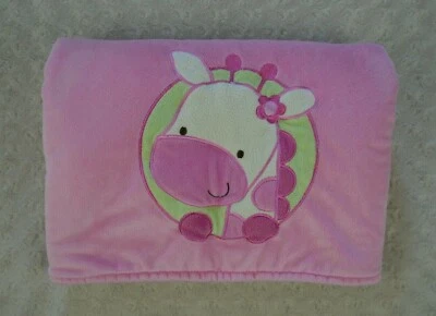 Manta bebé jirafa brote de frijoles rosa crema sherpa verde flor brote de frijol Foto 1 de 4