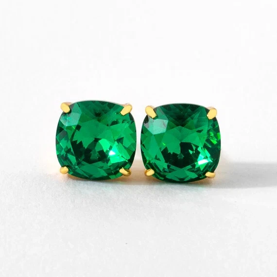 Pendientes Clara Origami Owl Swarvorski Cristal Majestuoso Verde Plata Foto 1 de 1