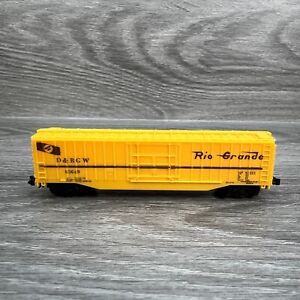 N Scale Lima Box Car 60649 RIO Grande D&RGW Italy Yellow Model Train Car Used