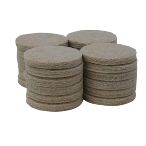 1 1/2 in. Beige Round Felt Heavy Duty Self Adhesive Furniture Pads (24-Pack) - Picture 1 of 12