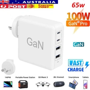 100W GaN Charger USB-C Laptop Power Supply Adapter For MacBook iPhone 16 Samsun - Picture 1 of 29