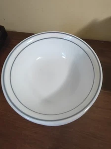 Corelle Soup/Salad Bowls : double slate blue stripe 6" set of 6 - Picture 1 of 4