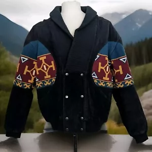 Steer Brand Lederjacke Herren XL Southwestern Azteken Design Seude - Bild 1 von 11