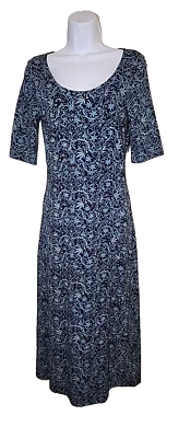 Maxi Vestido Peruvian Connection Floral Azul Mezcla Algodón Talla XS Foto 1 de 4