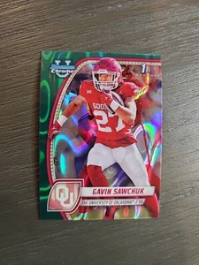 GAVIN SAWCHUK 2024 BOWMAN CHROME UNIVERSITY FOOTBALL TEAL LAVA - Picture 1 of 4
