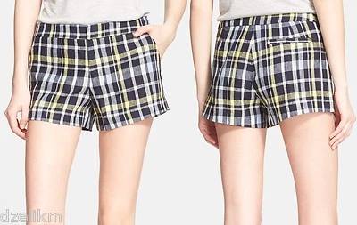 NWT Joie Merci Plaid Linen Shorts Size 8 - Image 1 of 4