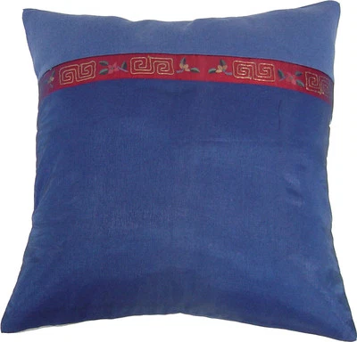 deepblue Square Linen Cotton blends with Organza Style Cushion Cover Pillowcase - Image 1 of 4