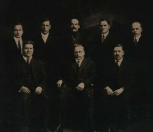 Fotografia d'epoca 1900 ritratto gruppo di uomini d'affari Fitchburg Massachusetts - Foto 1 di 3