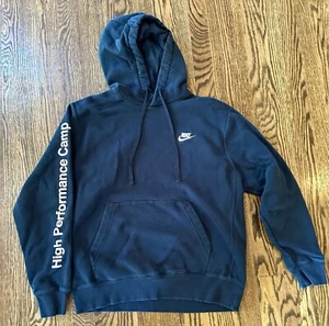 NIKE Running High Performance Camp Black Hoodie Mens Size Medium Pullover EUC - Picture 1 of 8