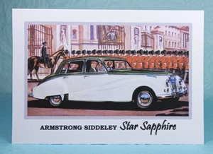 ARMSTRONG SIDDELEY Silver Sapphire - GREETING CARD - Classic Car Memorabilia - - Picture 1 of 3