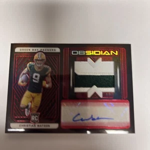๐ฅ๐ฅ2022 Obsidian Christian Watson Green Bay Packers RPA Red 7/10!!!!! - Picture 1 of 16