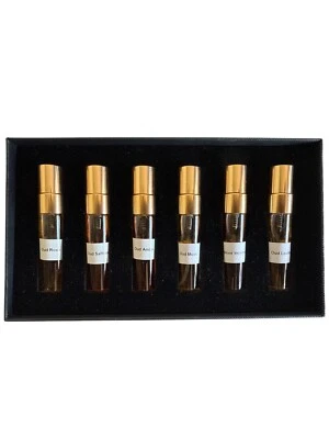 ZAHRAS Oud Parfum Set 6 Sprühflakons a 5ml Geschenkset Unisex Rose Safran Moschus Leder