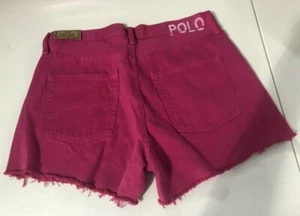 Polo Ralph Lauren The Crosby Relaxed Distressed Pink Denim Shorts Women's SZ 32 - Picture 1 of 3