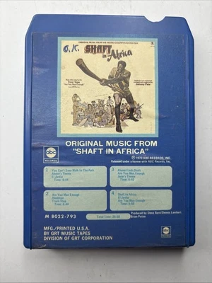 Shaft in Africa Original Music 8 Track Tape 1973 The Four Tops Richard Roundtree - Image 1 of 4