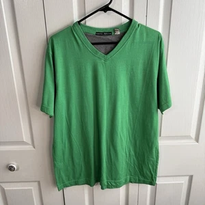 Beverly Hills Polo Club Green V Neck Short Sleeve Men’s Tee Size Large - Picture 1 of 4