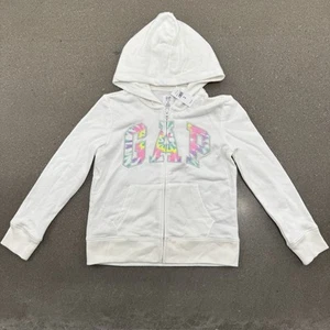 GAP Kids White Hoodie with Colorful Logo NWT Size Medium/ 8 Years - Picture 1 of 6