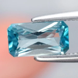💎 0.92ct VS Octagon Natural Blue Zircon - Gentle Heat Stunning Cambodia Gem - Picture 1 of 4