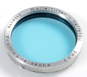 FILTRE BLEU CLAIR ROLLEIFLEX TESSAR 3,5 T  ROLLEICORD R1 bay 1 FILTER HELLBLAU - Picture 1 of 2