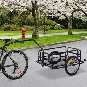 Carro de almacenamiento de carga plegable para bicicletas y remolque de equipaje con enganche - negro - Imagen 1 de 11