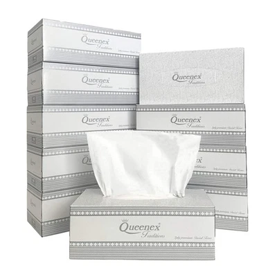 Queenex Ultra Soft Facial Tissues, 1500 Total, 3-Ply, 10-Pack, 150 Tissues/Box - Image 1 of 4