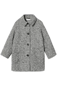 MANGO Kid's Girls Marbled Knitted Coat Black - Picture 1 of 1