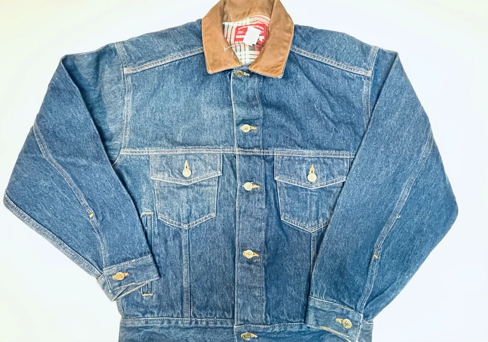CHAQUETA VAQUERA VINTAGE 1994 MARLBORO COUNTRY STORE TALLA S NUEVA CON ETIQUETAS CUELLO DE CUERO WESTERN Foto 1 de 4