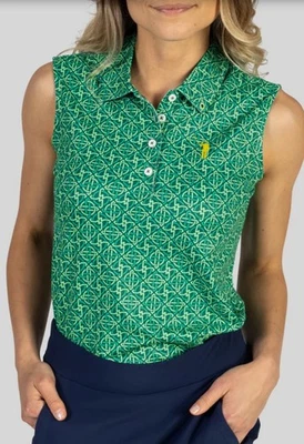 Camisa polo sin mangas para mujer Knotty By Nature William Murray XS verde golf Foto 1 de 4