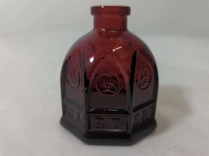 VINTAGE WHEATON HEXAGON RUBY RED CARTER INK BOTTLE JAR | NJ | CELTIC KNOTS - Picture 1 of 7