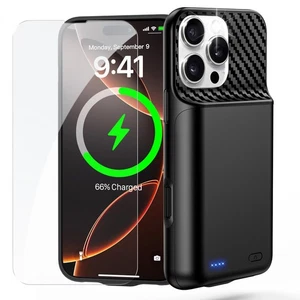 13800mAh Battery Case cover w/ Tempered Glass for iPhone 16 Pro Max (6.9 inch) - Picture 1 of 7